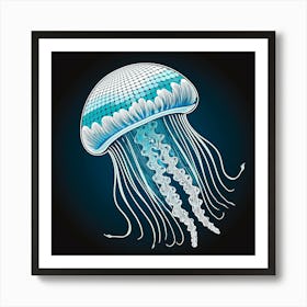 Blue Jellyfish Art Print