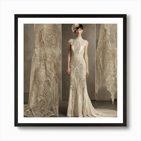 Lace Wedding Dress Art Print