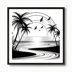 A serene beach 1 Art Print