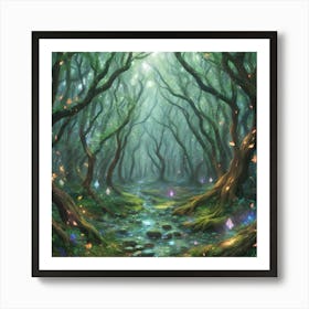 Magical Crystal Forest Art Print