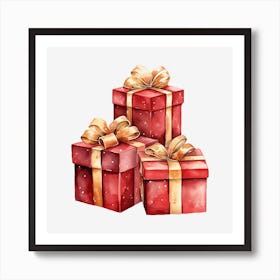 Christmas Gift Box Vector Illustration Art Print