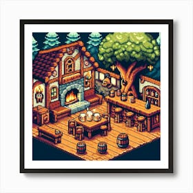 8-bit fantasy tavern Art Print