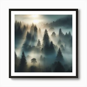 Foggy Forest Art Print