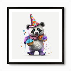 Birthday Panda 4 Art Print