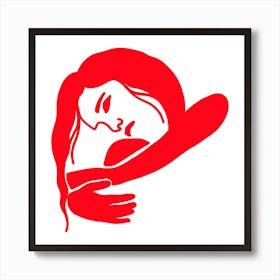 Woman Hugging Her Baby Art Print