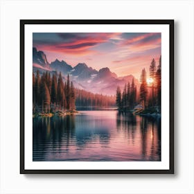 Sunset In The Mountains 137 Art Print