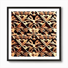 Carved Wood Pattern Art Print