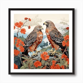 Bird In Nature Red Tailed Hawk 4 Art Print