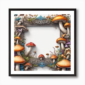 Frame Of Mushrooms 1 Art Print