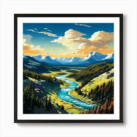 Yellowstone Aerial View Art Print