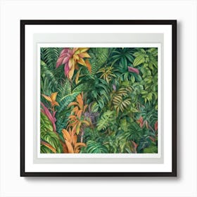 Jungle Night Botanical Art Print Tropical Jungle Print Art Print