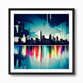 Abstract City Skyline 4 Art Print