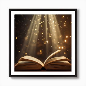 Open Book With Light Art Print