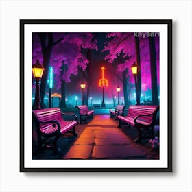 Neon Park Art Print