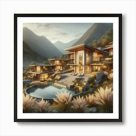 Luxury Villa In The Mountains Art Print