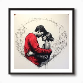 Love couple art Art Print