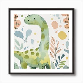 Cute Muted  Iguanodon Dinosaur 3 Art Print