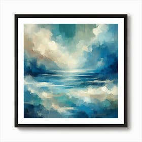 Shades Of Blue Evoking A Calm Ocean (3) Art Print