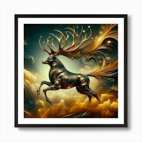 Deer In The Sky Art Print