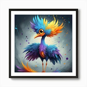 Fantasy Crane, Colorful Bird #2 Art Print