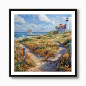 Cape Cod, Massachusetts Series. Style of David Hockney 5 Art Print