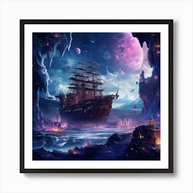 Ship In The Sea 2 Art Print