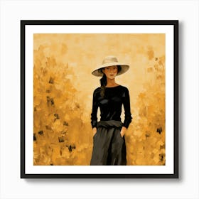 Woman In A Hat 19 Art Print