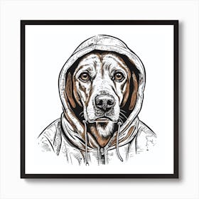 Dog In A Hoodie 1 Art Print