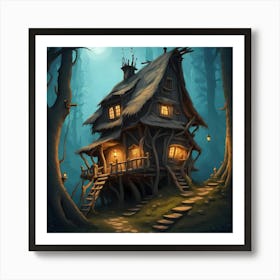 Cottage in the Woods Art Print