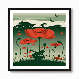 Wwii Poppies Art Print