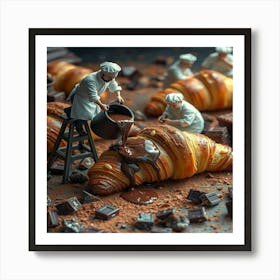 Pastry Chef Making Croissants Art Print