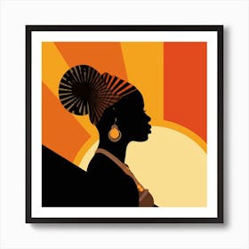 African Woman Silhouette Art Print