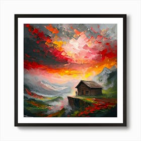 Sunset In The Mountains Art Print