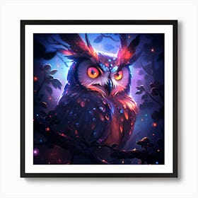 Owl In The Forest Art Print