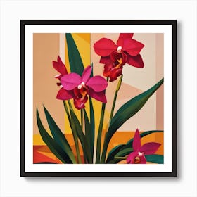 Maxillaria Orchids Abstract 2 Art Print