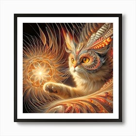 Feline Cat Creative Artwork Illustration 63 Art Print