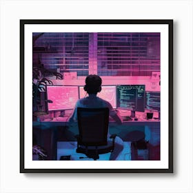 Computer Desk 1 Art Print