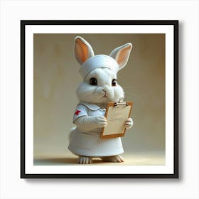 Leonardo Phoenix 10 A Gentle Rabbit With Soft Fluffy White Fur 3 Art Print