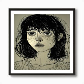 Girl With Freckles 3 Art Print