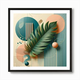 Aesthetic style, Abstraction with tropical leaf Art Print