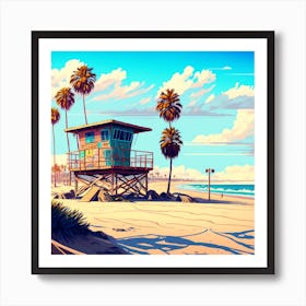 Marshall La Beach Wallpaper Background No People Stylized 27eeb787 2405 40a7 97fc 7feb017f103d Art Print