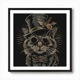 Steampunk Cat 23 Art Print