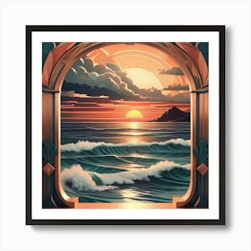 Sunset From The Window Art Print