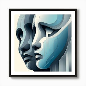 Two Heads Art Print