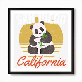 San Diego Shirt Retro Panda Zoo California State Poster