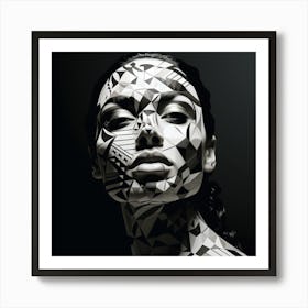 Geometric New Zealand Maori Woman 04+ Art Print