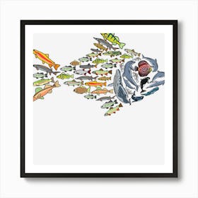 Fish Lover Freediving Underwater Animal Art Print