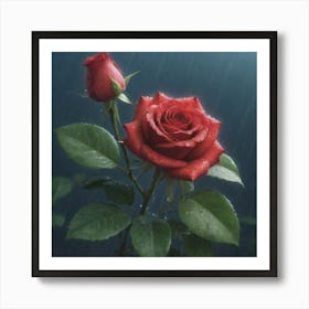 Roses In The Rain 1 Art Print