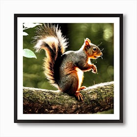 Squirrel On A Tree Branch 2 Affiche