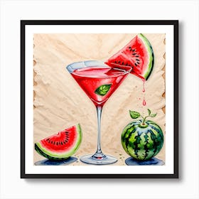 Watermelon Cocktail With  With a touch of Watermelon  Art Print